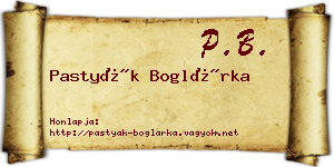 Pastyák Boglárka névjegykártya